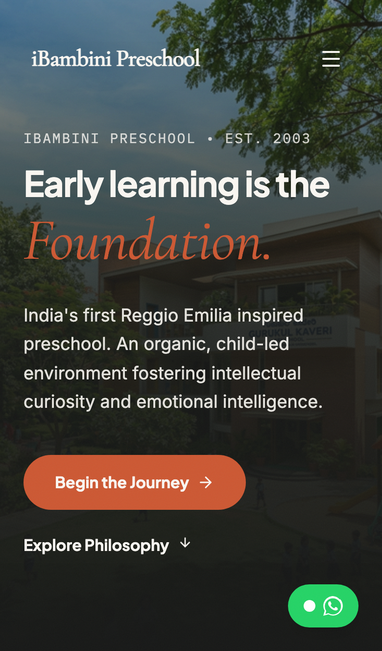 iBambini Preschool website